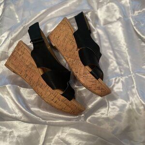 CL by Laundry (Chinese Laundry) Black Strappy Espadrilles, Size 8 Reg.